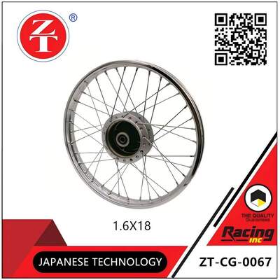 CG125 rear wheel assembly 1.6×18 inch rim hub spoke set