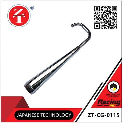 CG125 Motorcycle Exhaust Pipe Polished Chrome Silencer Logo Printing Available