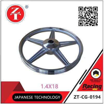 CG125 Motorcycle Aluminum Wheel 1.4X18 Five Star Motorcycle Wheel Hub