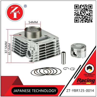 High Strength YBR125 Motorcycle Cylinder Assembly Contains Piston Ring 54MM