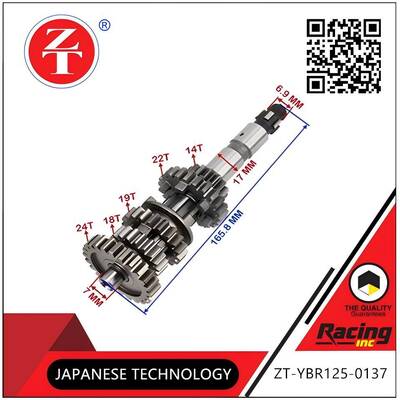 YBR125 motorcycle gearbox spindle assembly multi-gear power input gear shaft