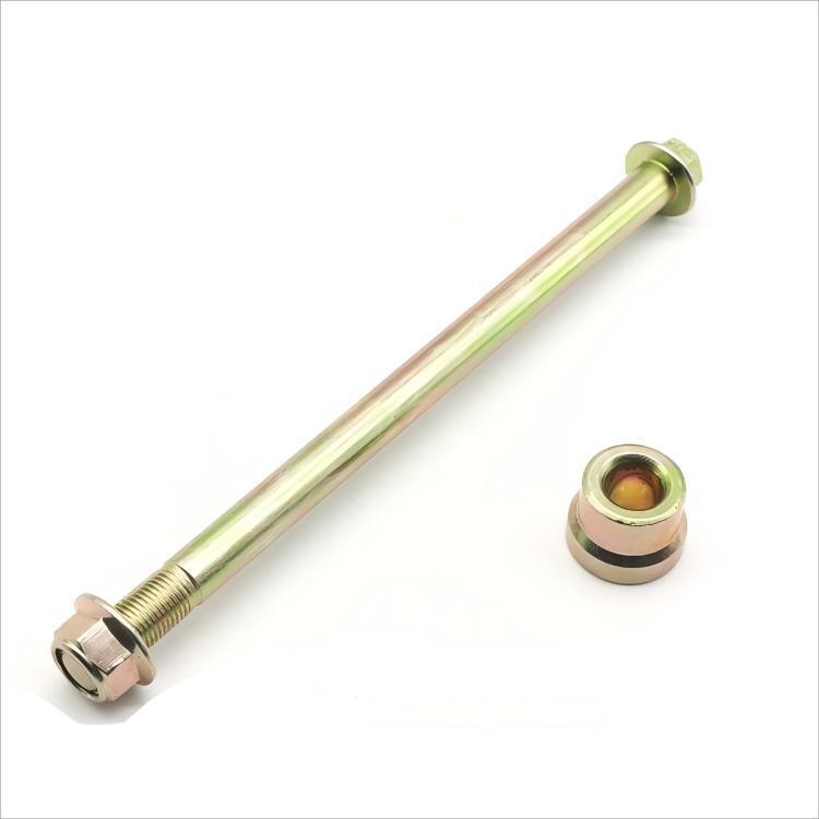 The front axle of the CG125 motorcycle is a key component that connects the front wheel to the front fork