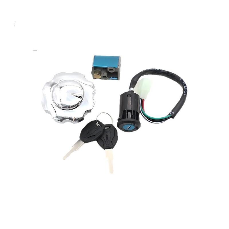 Glossy Chrome CG125 Motorcycle Lock Set Complete Ignition Lock And Fuel Tank Lock Set