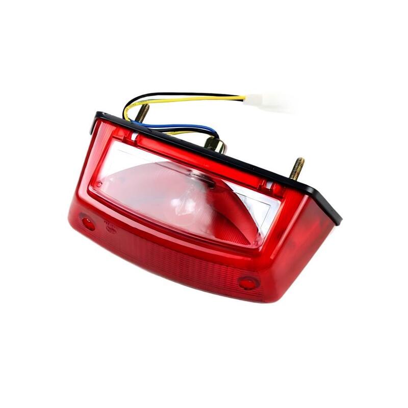 YBR125 Motorcycle Tail Light Assembly Red Shell Dual Function Motorcycle Rear Light