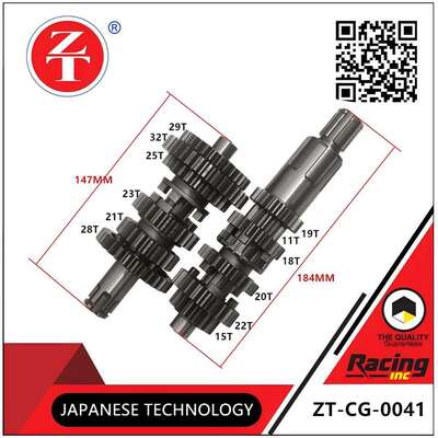 CG125 motorcycle five-speed main and secondary shaft assembly 147mm 5-gear transmission shaft