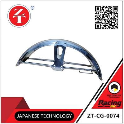 CG125 front fender, glossy chrome curved mudguard, compatible with 125 top-rod front wheel fender