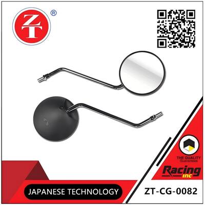 CG125 rearview mirror assembly round reflective mirror chrome bracket set compatible with 125 top rod motorcycle head reversing mirror