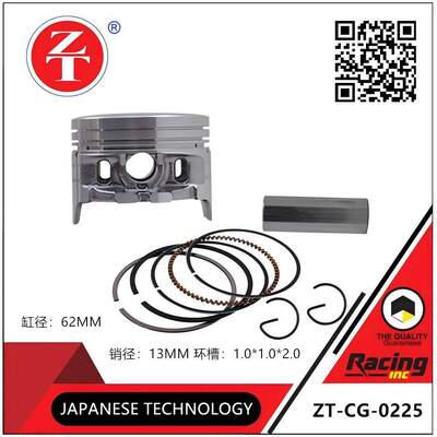 High Strength Steel CG125 Motorcycle Piston Set With Piston Ring Piston Pin