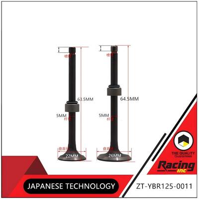 Anti Rust YBR125 Motorcycle Parts Motorcycle Valve 63.5MM/64.5MM Total Length