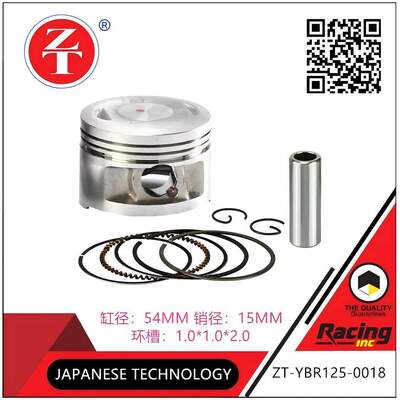 YBR125 Motorcycle Cylinder Sleeve Assembly 54MM Cylinder Motorcycle Piston Ring