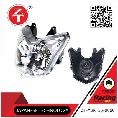 YBR125 Motorcycle Headlight Assembly Dual Light Source High Concentration