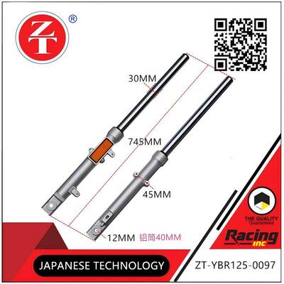 YBR125 Motorcycle Front Shock Assembly Double Cylinder 745MM Motorbike Shock Absorber
