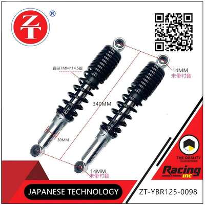 YBR125 motorcycle rear shock assembly double 340MM spring hydraulic shock components