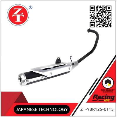 Chrome Plated YBR125 Motorbike Exhaust Pipe Assembly Muffler Exhaust System Components